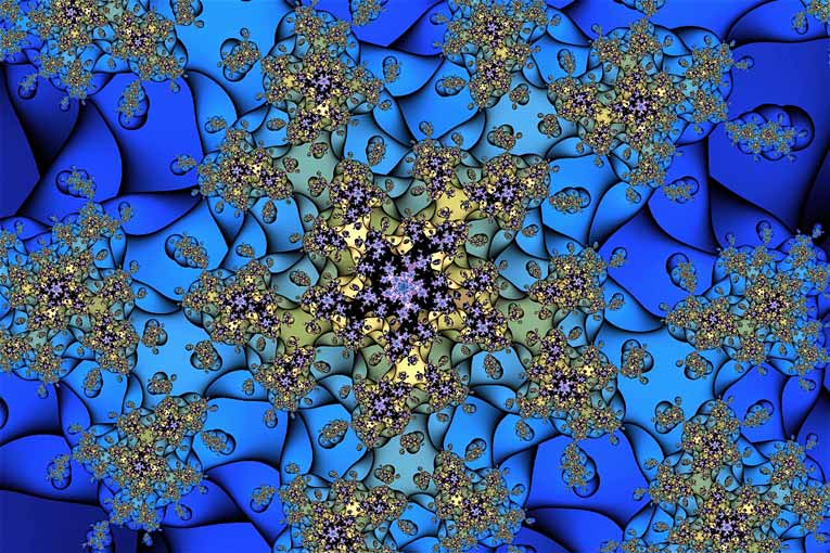 Blue Mosaic Fractal