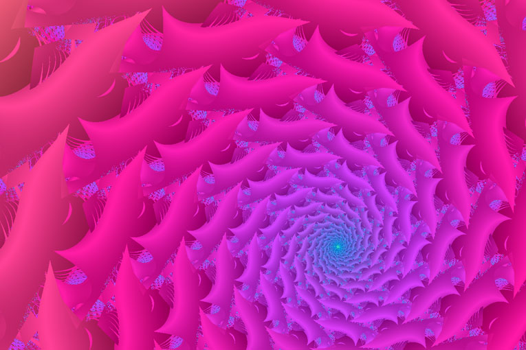 Red Feather Vortex Fractal Spiral